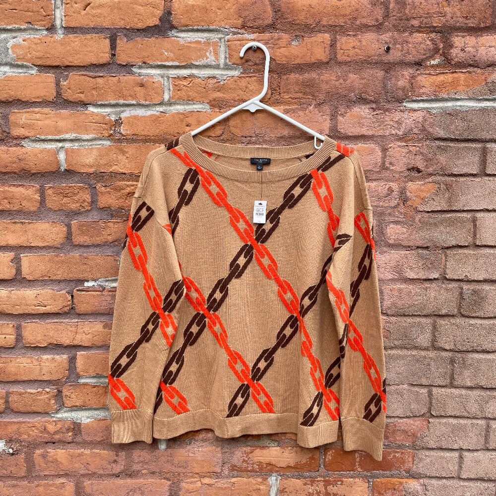 [SOLD on eBay] Talbots Chain Pattern Boatneck Sweater Petite Large